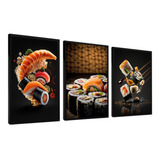Kit Quadros Decorativos Comida Japonesa Restaurante Gourmet
