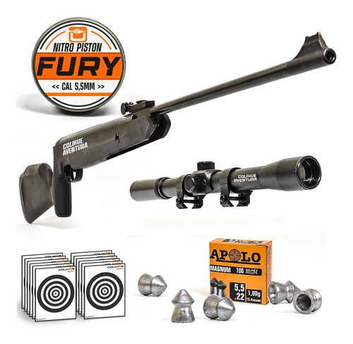 Rifle Fox Fury Nitro Piston 5,5mm + Mira + Balines 