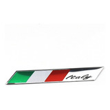 Kit Emblema Adesivo Alto Relevo Italia Metal P/ Carro Moto Cor Prateado
