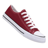 Zapatilla Urbana De Lona Unisex Casual - Burdeo - 7087