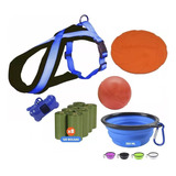 Kit Paseo Perros Pretal Arnes Acolchado Correa Bolsita Small