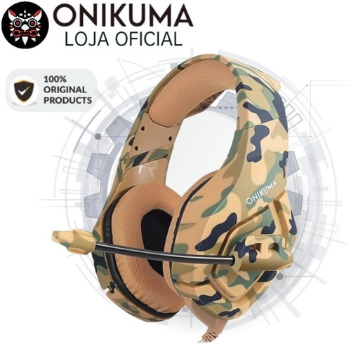 Fone De Ouvido Estéreo Para Jogos Onikuma K1 Camuflado