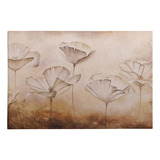 Quadro Tela Canvas Gravura Bege Floral Antigo Sépia