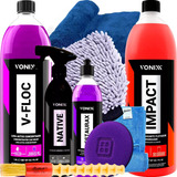 Kit Para Lavar Moto Shampoo Cera Luva Toalha Felpuda Vonixx