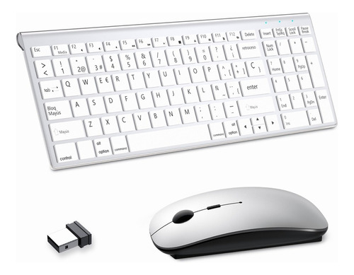 Kit Teclado Y Mouse Inalambrico Español Portátil Por Laptop