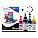 Pack Premium Sublimacion, Papel Premium 100g + Tinta + Cinta