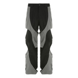 Street Sports Style Contrast Hollow Out Low Waist Pants