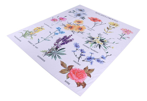 Tapiz De Pared Con Bonito Estampado De Flores, Manta Colgant