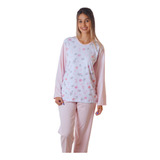 Pijama De Frio Feminino Manga Longa De Algodão