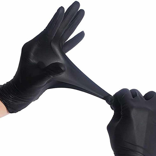 Guantes De Látex Negros Súper Resistentes 50 Unidades