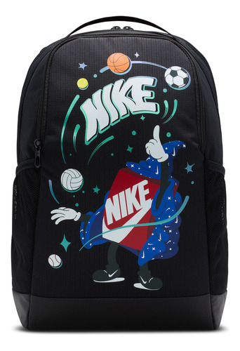 Mochila Para Niños 18l Nike Brasilia Color Negro/negro/blanco Talla Unit