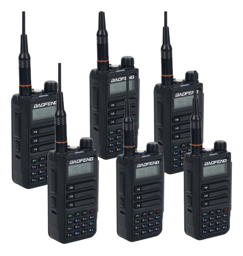 Kit 6 Comunicadores Radio Triband Vhf/uhf Uv-16 Pro Baofeng