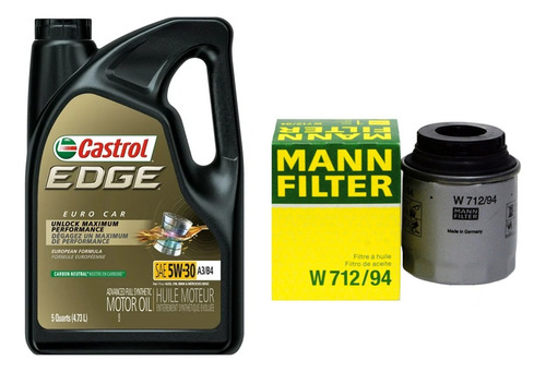 Aceite Sintetico Castrol Edge 5w30 Mas  Filtro Mann W712/94