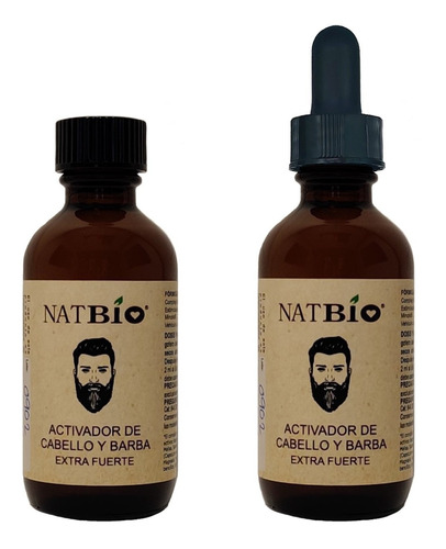 Natbio Crecimiento Barba Premium Ultra Eficaz Y Rápido 2pz