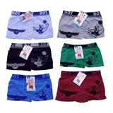 Kit 12 Cuecas Boxer Infantil Juvenil Microfibra 0 A 12 Anos