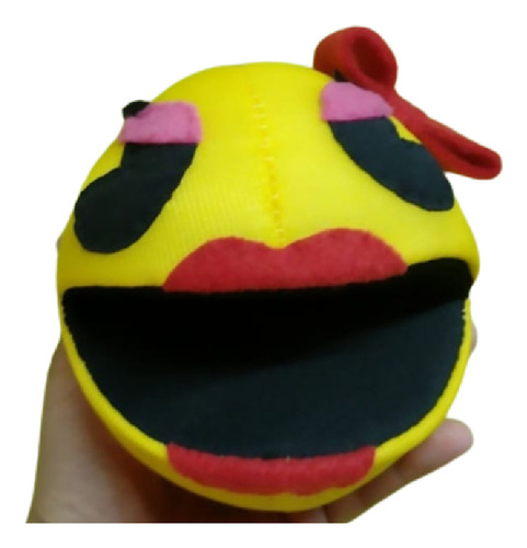 Muñeco Simil Señora Pacman Tela 15 Cm  Videojuego