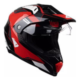 Casco Moto Ufo Aries Cross Enduro Ruta C/ Doble Visor 