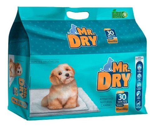 Mr. Dry O Tapete Higiênico Para Cães 30 Unidades 80x60cm