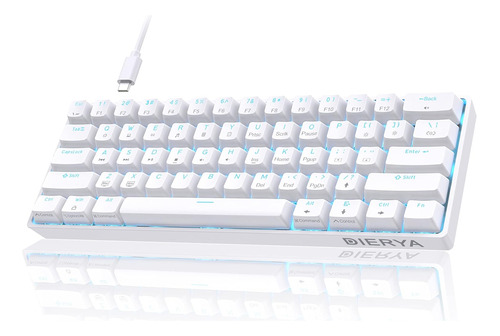 Teclado Mecánico Dierya Dk61se, Led, Usb-c, 60%, Blanco