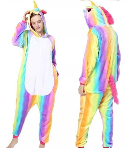 Pijama Unicornio Invierno Disfraz Enterito Niños Adultos