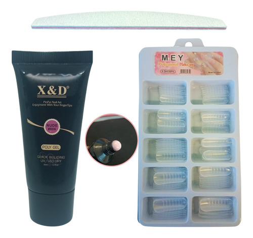 Kit Molde F1 + Poligel Polygel E Lixa Reposição De Materiais