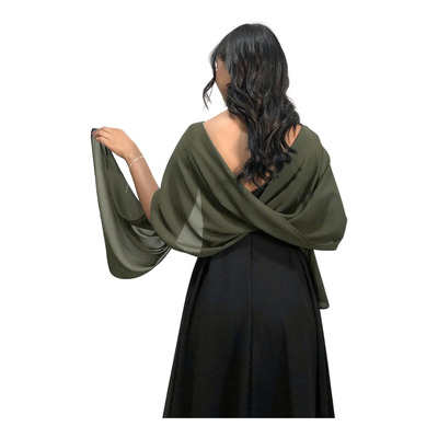 Encharpe Lenço Xale Feminino Festa Evento Madrinha Vestido Verde Oliva Liso 46 Cm X 174 Cm | MercadoLivre
