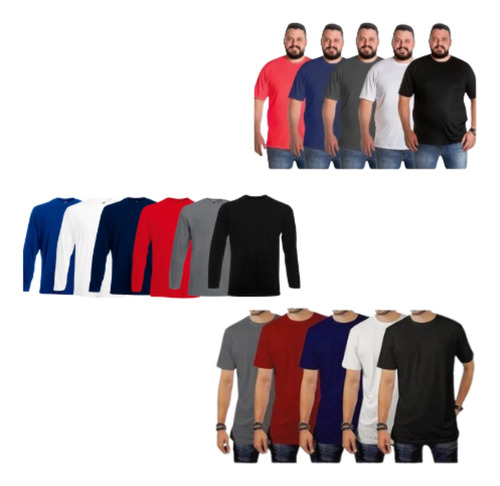 Kit 5 Camiseta Masculina Basica Lisa Não Amassa Oferta 