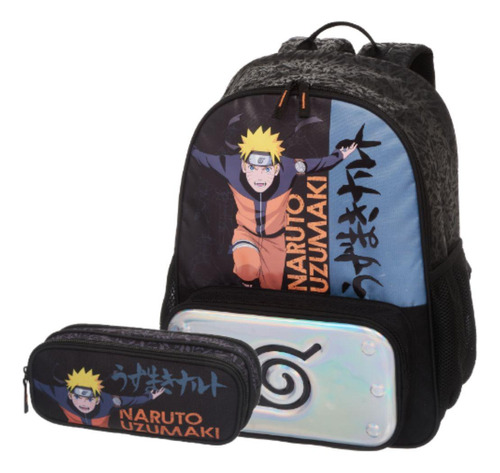 Mochila De Costas Naruto Escolar Com Estojo Infantil