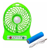 Ventilador Mini Recargable Super Potente 3 Velocidades Luz