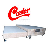 Cama Box C/ Auxiliar Castor Solteiro King Premium 96x203