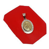 Dije Medalla Virgen Milagrosa Paris Plata 925 Y Oro Md 00359