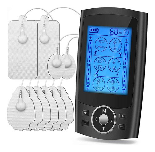 Ems/tens/mass Electroestimulador Recargable 36modos 8pads