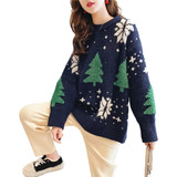 Suéter De Invierno Lady Loose Sweater Acogedor Mujer Navidad