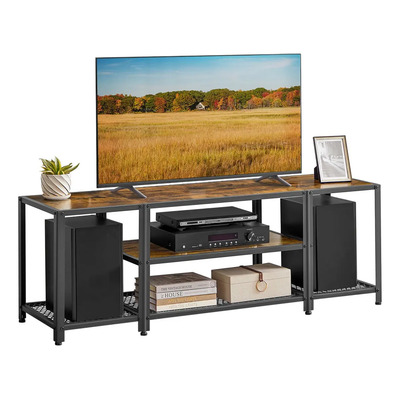 Mueble De Tv Vasagle Para Televisores Hasta 65 Pulgadas Color Marrón Rústico Negro | Envío gratis
