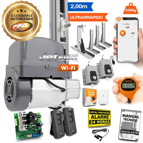 Kit Motor Ppa Bv Penta Jet Flex Wifi 2m 2travas Portão 450kg