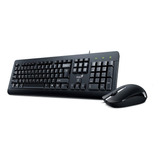 Kit De Teclado Y Mouse Genius Km-160 Inglés Us De Color Negro