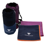 Set 3 Toalla Microfibra Natacion Viaje Pack 2 Indigo Purpura