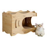 Rascador Estilo Casa Cueva Para Gatos Xl Doble Rascador 