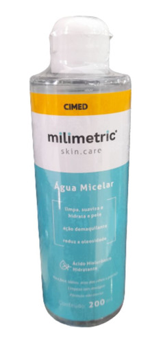 Água Micelar Hidratante Facial Milimetric Skin Care 200ml