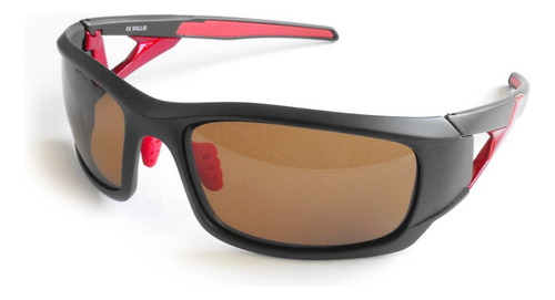 Lentes Deportivos Armazón Negro/rojo Micas Café Wallis Color De La Varilla Negro Metálico S2031213