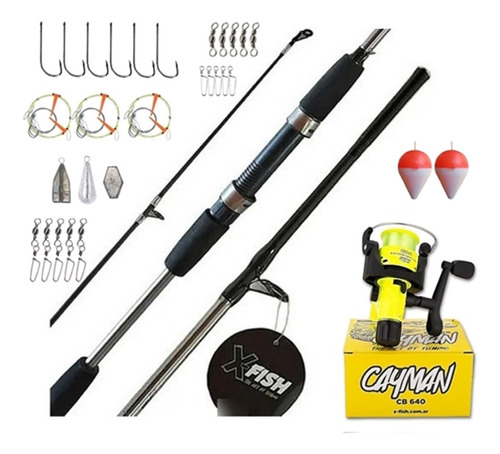 Combo Variada Caña 2.40mt + Reel + Nylon + Accesorios Oferta