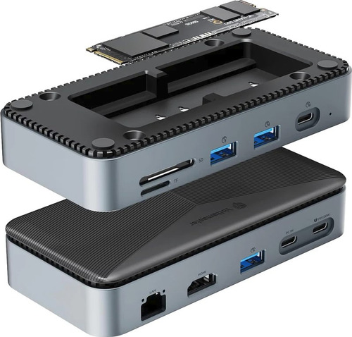 Hub Dock Station 10 Em 1 Usb-c 10gbps Com Ssd M.2