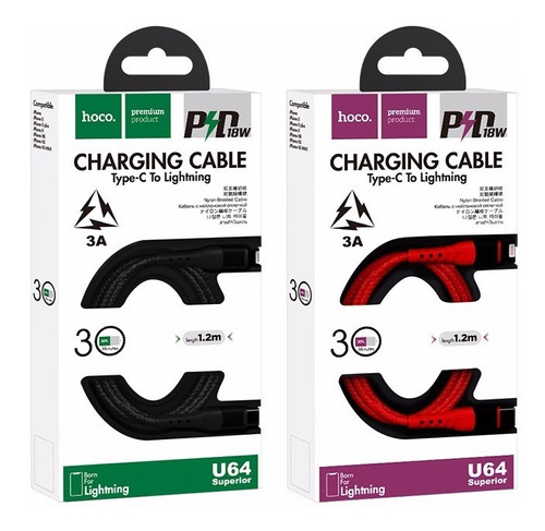 Cable Type-c To Lightning U64 Superior Pd Charging Data Hoco