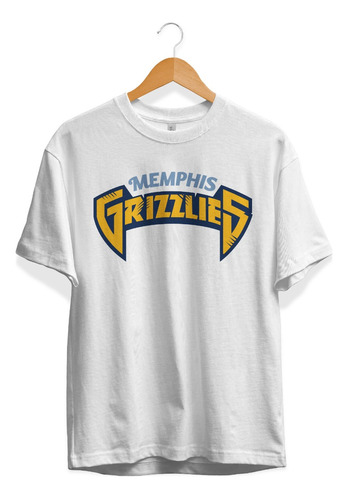 Remera Basket Nba Memphis Grizzlies Blanca Logo Grizzlies