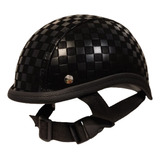 Casco Tipo Choper Vinipiel Ajedrez Negro 