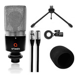 Microfono Condenser Artesia Amc10 + Soporte + Cable + Envio