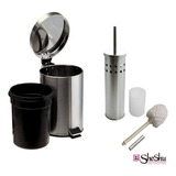 Escobilla Acero + Cesto Basura Acero Inox. 5 L- Sheshu Home