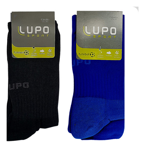  Kit Lupo 2 Pares Meiao De Futebol Adulto 37/44   - 01995