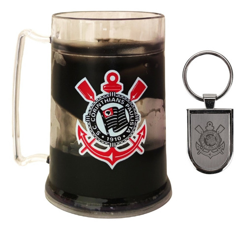 Kit Corinthians - Caneca Congelante + Chaveiro Oficial