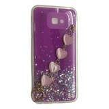 Funda Silicona Para Samsung J4 Plus Glitter Y Soporte Cadena